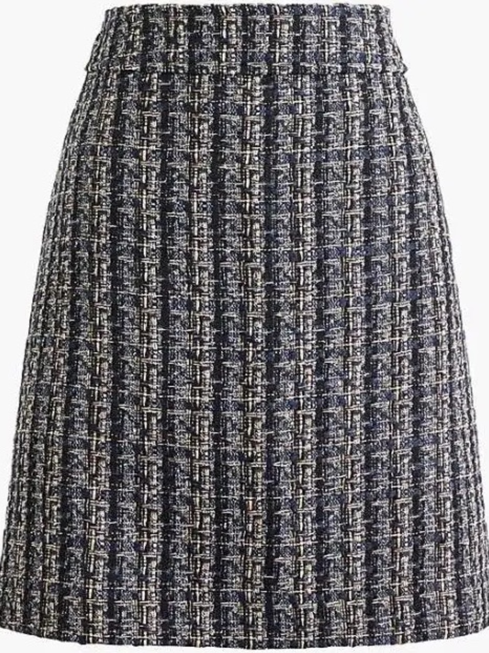 Classic Navy Tweed A-Line Skirt Jcrew